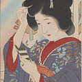 Between the acts, from Portfolio of beauties by Kiyokata - Kaburaki Kiyokata